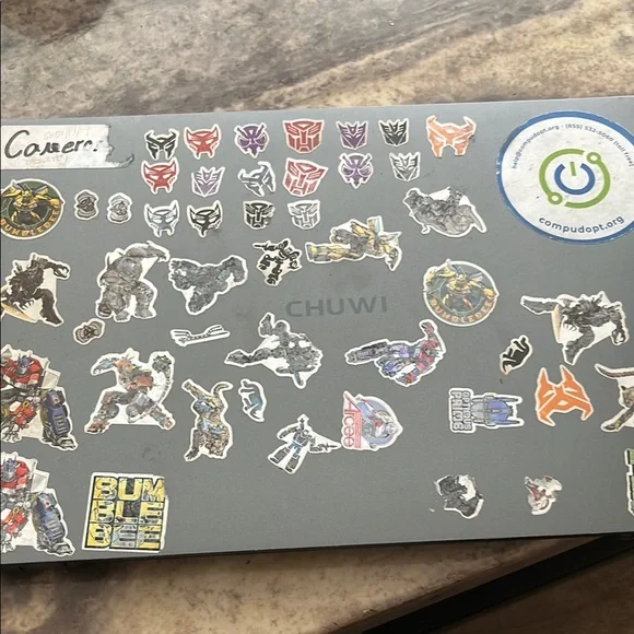 Gray Laptop with Stickers